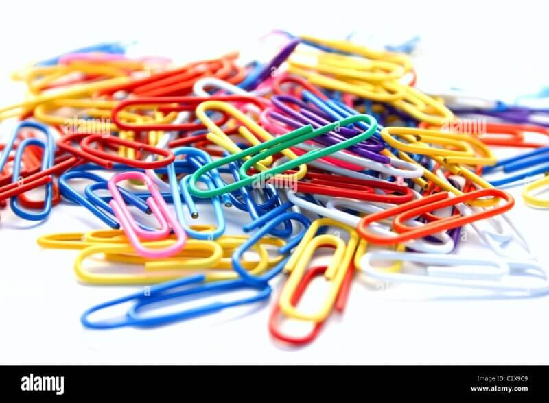 Colorful paper clips a packet