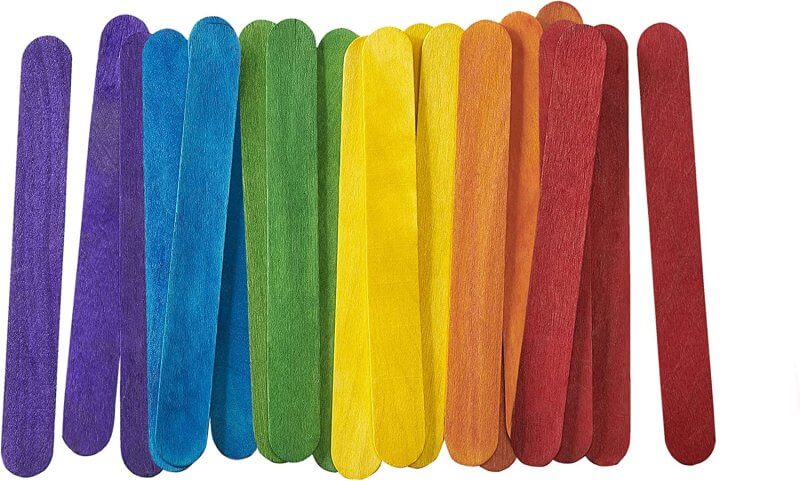 Popsicles coloured Wooden Sticks Kids DIY 50pcs