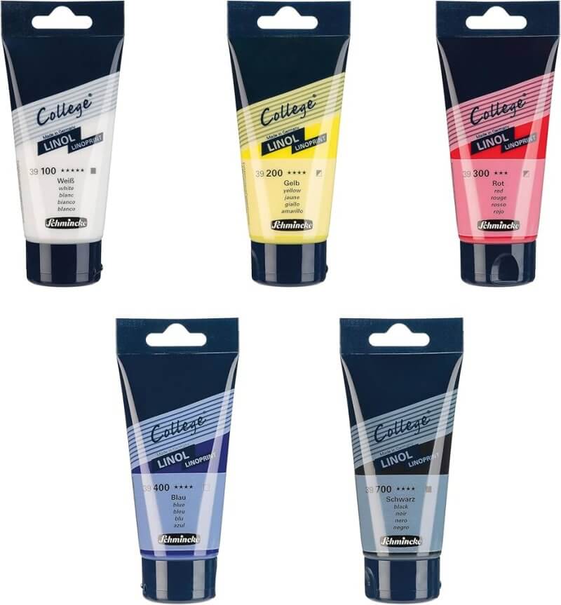 Linoleum Water Soluble Block Ink 75ml (5 Assorted Colours)